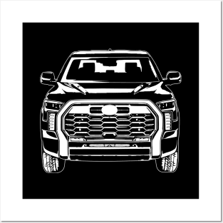 White 2022 Tundra Sketch Art Posters and Art